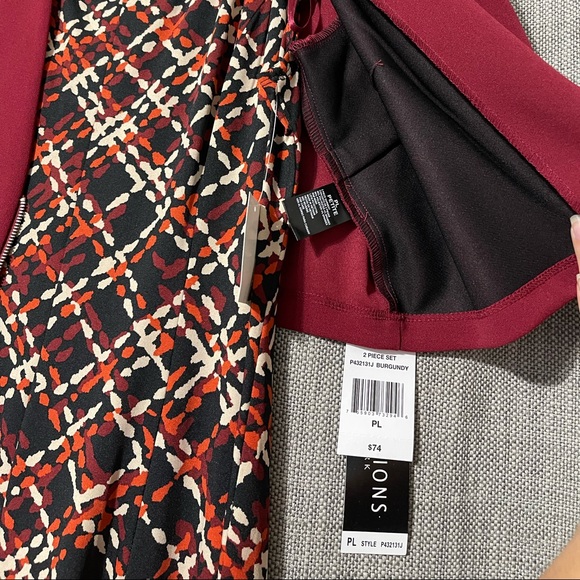 Perceptions Womens Petite Red Holiday Dress with Jacket NWT - Picture 5 of 6